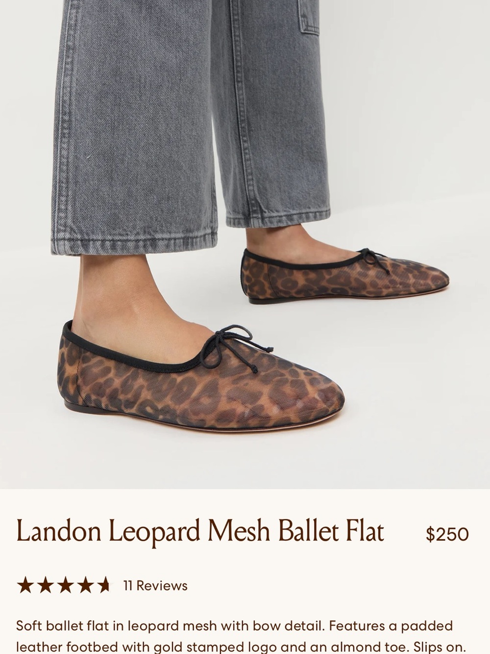Loeffler Randall Landon Leopard Mesh Ballet Flat